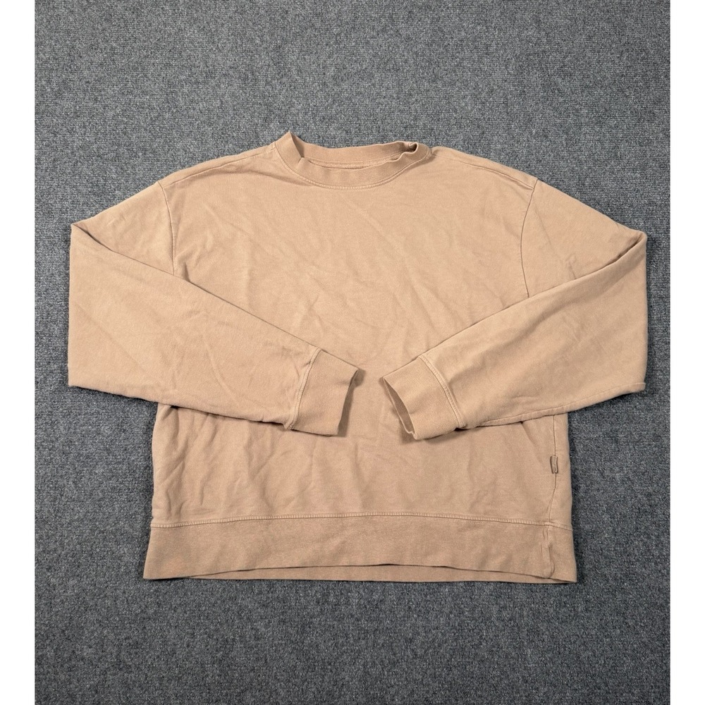 American Giant Women's Large Cropped Crewneck Sweatshirt Brown Made in USA